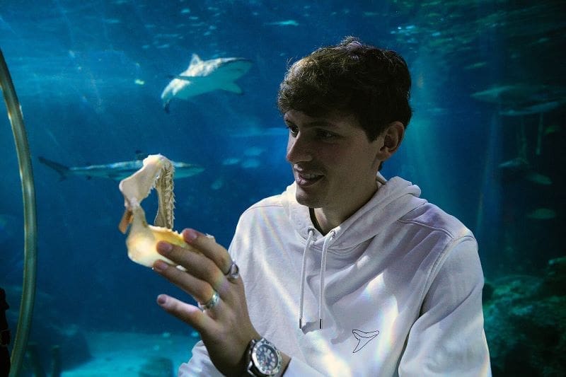 Climate Science Digest: August 31, 2025 Image: Maximilian Baum with the jaw of a blacktip reef shark