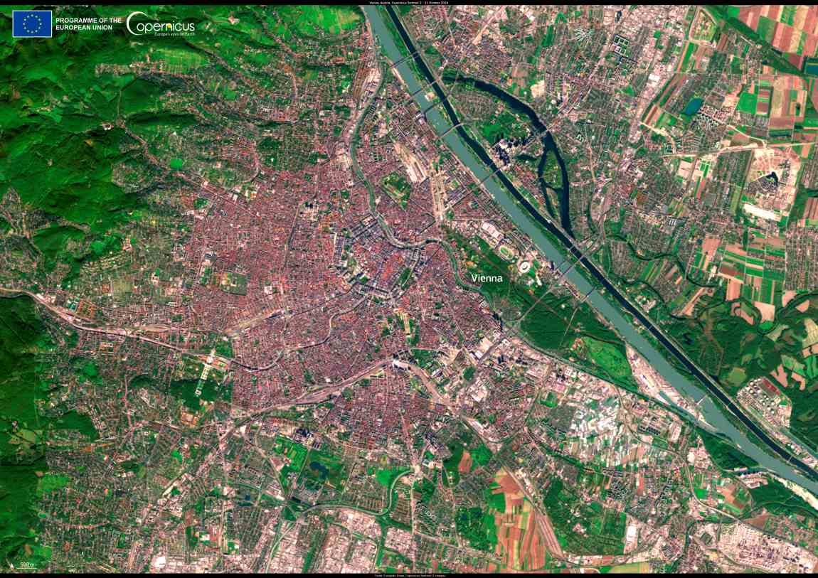 Satellite Image: Vienna, Austria
