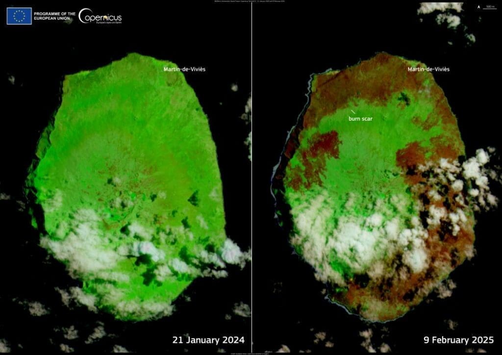Image of the day: Wildfires devastate Amsterdam Island Satellite image: Amsterdam Island, France (s. wildfire, climate, science)