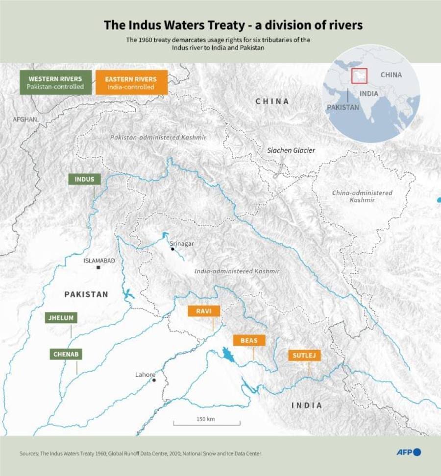 India, Pakistan and threats of a water war: what we know Infographic map showing the rivers in The Indus Waters Treaty 1960, between India and Pakistan