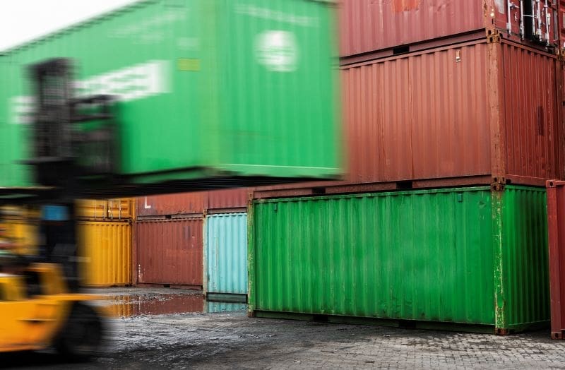 Spain busts criminal ring shipping hazardous waste to Ghana Image: Forklift unloading a container box (s. hazardous waste)