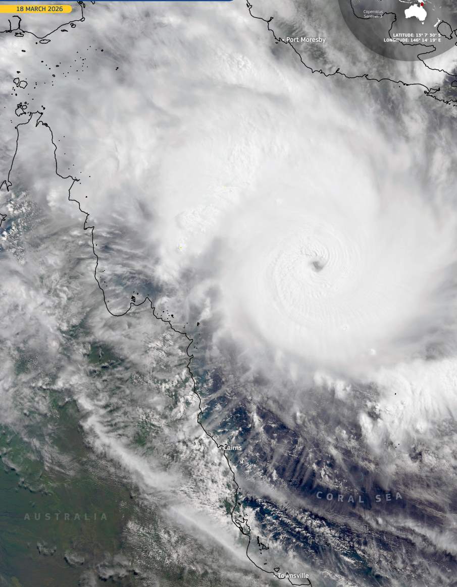Satellite Image: Tropical Cyclone Narelle (18 March 2026)